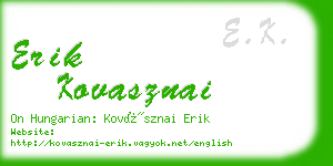 erik kovasznai business card